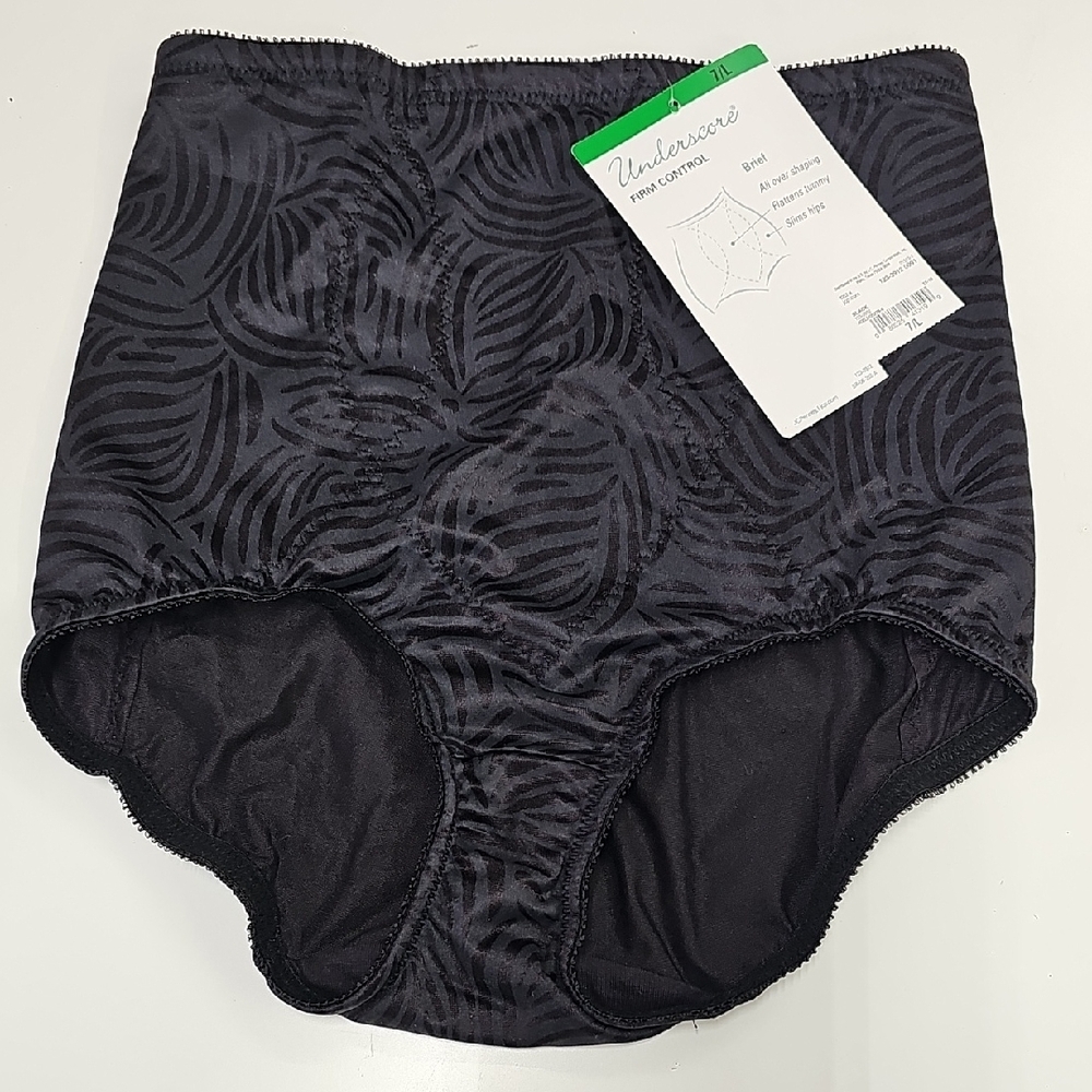 JCPenney Underscore Firm Control All Over Shaping Brief, Black, Size 7 / L